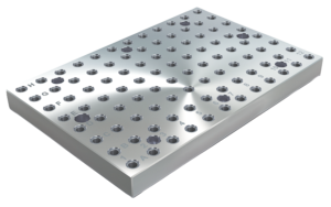 Baseplates, gray cast iron with grid holes Baseplates, gray cast iron with grid holes