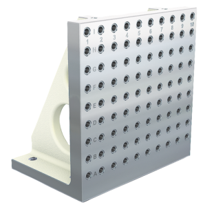 Angle plates, gray cast iron, wide with grid holes