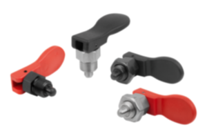 Indexing plunger, steel or stainless steel short version with plastic cam lever Indexing plunger, steel or stainless steel short version with plastic cam lever