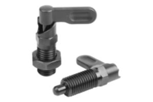 Cam-action indexing plungers with stop Cam-action indexing plungers with stop