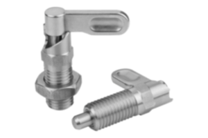 Cam-action indexing plungers with stop, stainless steel Cam-action indexing plungers with stop, stainless steel