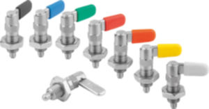 Cam-action indexing plungers with stop, stainless steel Cam-action indexing plungers with stop, stainless steel