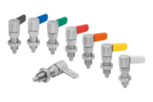Cam-action indexing plungers, stainless steel with internal guide Cam-action indexing plungers, stainless steel with internal guide