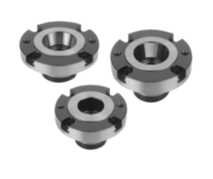 Locating bushings, hardened and black oxidized steel, for pneumatic locating cylinders Locating bushings, hardened and black oxidized steel, for pneumatic locating cylinders
