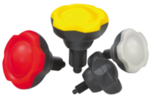 Indexing plungers, steel with plastic five lobe grip - inch Indexing plungers, steel with plastic five lobe grip - inch