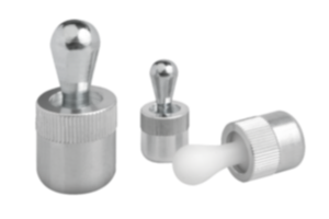 Lateral spring plungers with aluminum sleeve and plastic or steel thrust pin Lateral spring plungers with aluminum sleeve and plastic or steel thrust pin