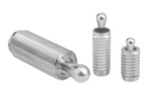 Lateral spring plungers with threaded body