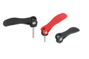 Cam Levers with plastic handle with internal and external thread, steel or stainless steel, inch