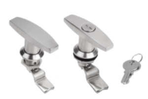 Quarter-turn locks, stainless steel with T-grip