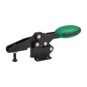 Horizontal Toggle Clamps with flat foot and adjustable clamping spindle Horizontal Toggle Clamps with flat foot and adjustable clamping spindle