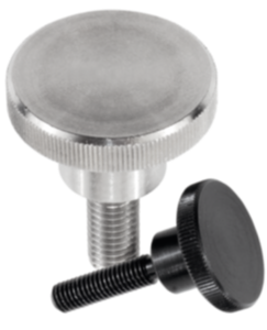 Knurled Thumb Screws in steel or stainless steel, DIN 464, inch