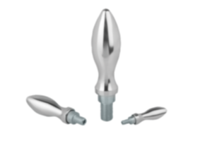 Empuñaduras bombeadas giratorias similares a DIN 98, forma E, de aluminio Empuñaduras bombeadas giratorias similares a DIN 98, forma E, de aluminio