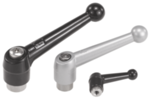Adjustable handles, die-cast zinc with internal thread, threaded insert stainless steel