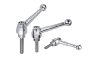 Adjustable handles, stainless steel with external thread, threaded insert stainless steel