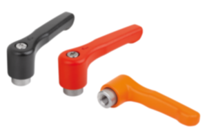 Adjustable handles, flat, internal thread, steel parts stainless steel
