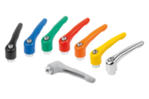 Adjustable handles, die-cast zinc with internal thread, threaded insert blue passivated steel Adjustable handles, die-cast zinc with internal thread, threaded insert blue passivated steel