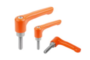 Adjustable Handles straight external thread, metal parts stainless steel, inch