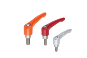 Adjustable handles, die-cast zinc with external thread, satin finish, threaded insert stainless steel - inch Adjustable handles, die-cast zinc with external thread, satin finish, threaded insert stainless steel - inch