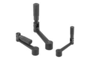 Crank handles aluminum with fold-away cylinder grip Crank handles aluminum with fold-away cylinder grip