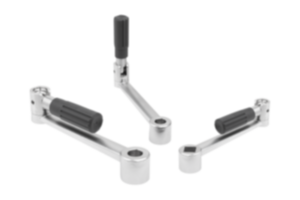 Crank handles stainless steel with fold-away cylinder grip Crank handles stainless steel with fold-away cylinder grip