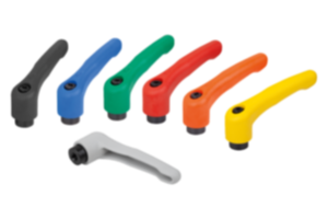 Adjustable handles, plastic with internal thread, threaded insert black oxidized steel - inch Adjustable handles, plastic with internal thread, threaded insert black oxidized steel - inch