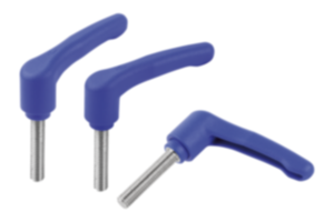 Adjustable handles, plastic, visually detectable with external thread, threaded pin stainless steel Adjustable handles, plastic, visually detectable with external thread, threaded pin stainless steel