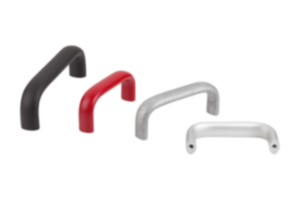 Pull handles, powder coated or anodised aluminum, oval profile, mounted from the front Pull handles, powder coated or anodised aluminum, oval profile, mounted from the front