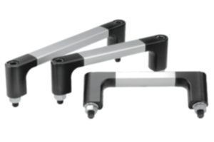 Empuñaduras de tubo de aluminio con punta de empuñadura con revestimiento de polvo negro