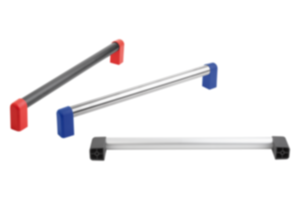 Tubular handles, aluminum or stainless steel with plastic grip legs Tubular handles, aluminum or stainless steel with plastic grip legs