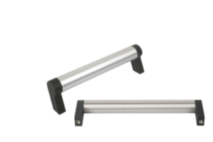 Tubular handles, aluminum with plastic grip legs, oblique