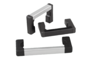 Pull handles, aluminum with plastic grip legs and ribbed grip
