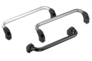 Tubular handles, aluminum, angled with plastic grip legs
