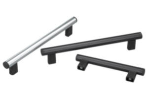 Tubular handles, aluminum with plastic tube holders Tubular handles, aluminum with plastic tube holders