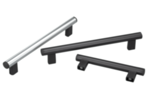 Tubular handles, aluminum with plastic tube holders