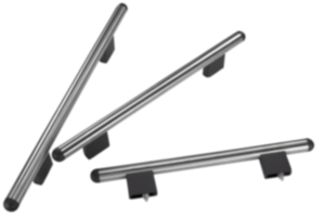 Tubular handles, stainless steel with aluminum tube holders