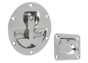 Recessed handles, stainless steel, fold-down Recessed handles, stainless steel, fold-down
