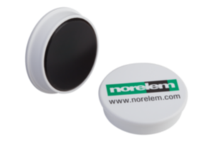 Magnets (retaining magnets), hard ferrite, with norelem logo Magnets (retaining magnets), hard ferrite, with norelem logo
