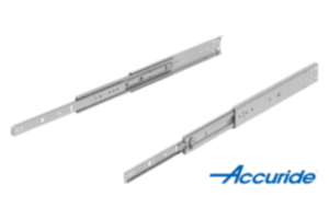 Steel telescopic slides for side mounting, over-extension, load capacity up to 68 kg