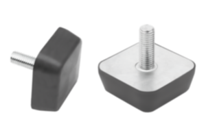 Rubber buffers, steel, type KV square with external thread Rubber buffers, steel, type KV square with external thread