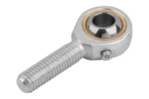 Rod ends with plain bearing, external thread, steel, DIN ISO 12240-1, can be re-lubricated