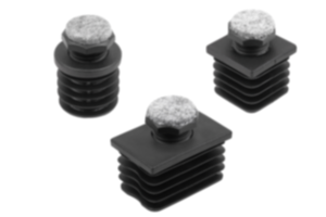 Adjustment plugs, plastic, with felt glide surface for round and square tubes Adjustment plugs, plastic, with felt glide surface for round and square tubes