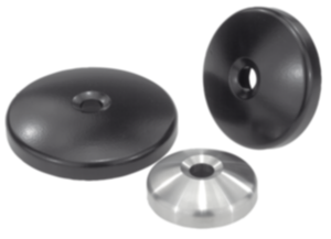 Discos para pies regulables de fundición inyectada de cinc o acero inoxidable Discos para pies regulables de fundición inyectada de cinc o acero inoxidable