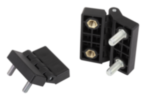 Hinges plastic with bushing and fastening screws Hinges plastic with bushing and fastening screws