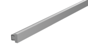Guías laterales planas de plástico con perfil de retención cónico Guías laterales planas de plástico con perfil de retención cónico