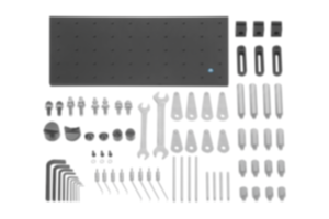 Clamping component sets for fixating for co-ordinate measuring machines, column principle Clamping component sets for fixating for co-ordinate measuring machines, column principle