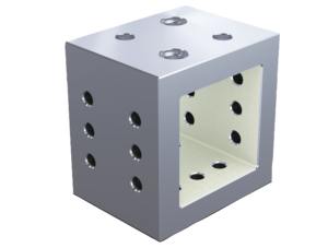 Mini tooling blocks, gray cast iron with grid holes Mini tooling blocks, gray cast iron with grid holes
