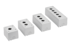 Carcasa para aparatos de mando y notificación Apertura de instalación Ø 22,3 mm Carcasa para aparatos de mando y notificación Apertura de instalación Ø 22,3 mm