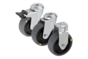Swivel and fixed casters electrically conductive, standard version