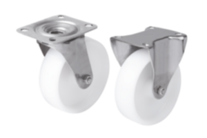 Swivel and fixed casters stainless steel, standard version