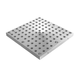 Interchangeable subplates, gray cast iron with grid holes